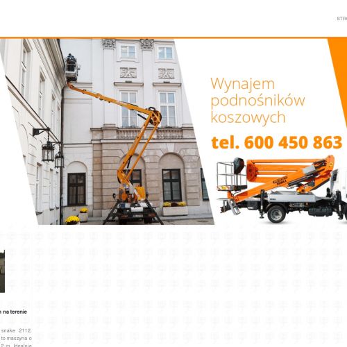Podnośnik koszowy 18 m w Pruszkowie