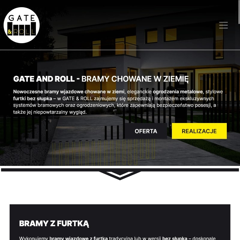 Brama z furtką bez słupka