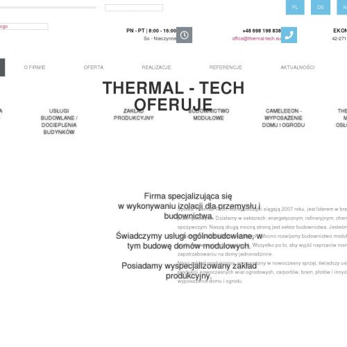 Izolacje termiczne wysokotemperaturowe